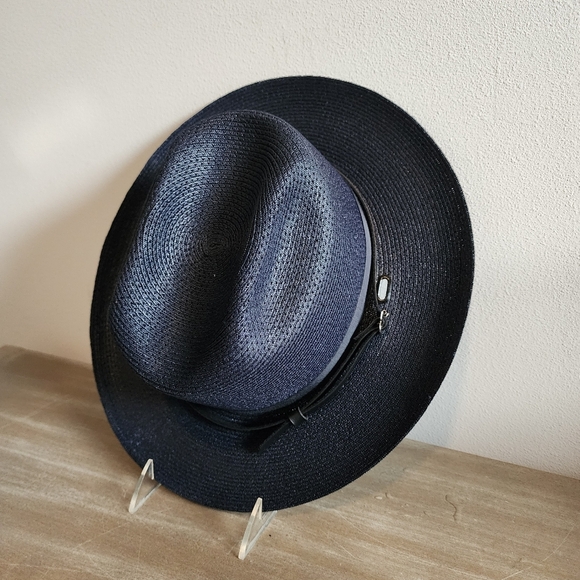 Vintage The Lawman Genuine Milan Dark Blue Sheriff Style Hat Men’s Size 7 3/8 - Picture 2 of 10